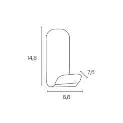 Patère murale magnétique Steely - 1 patère acier et PVC