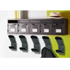 Patère murale Steely - 1 patère acier et PVC
