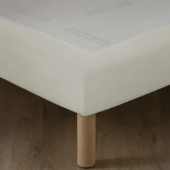 Pied bois vernis naturel pour sommier tapissier - h. 15 cm - à l'unité