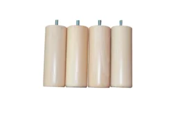 Pied bois vernis naturel pour sommier tapissier - h. 15 cm - lot de 4