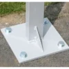 Piétement double à sceller au sol pour vitrine d'extérieur