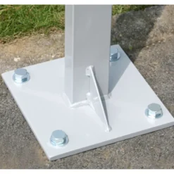 Piétement double à sceller au sol pour vitrine d'extérieur