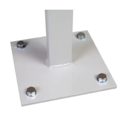 Piétement double à sceller au sol pour vitrine d'extérieur