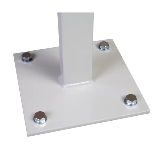 Piétement double à sceller au sol pour vitrine d'extérieur