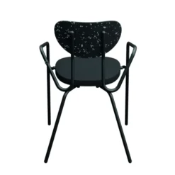 Placet d'assise enfilable pour fauteuil Kyrielle - tissu recyclé noir - lot de 2