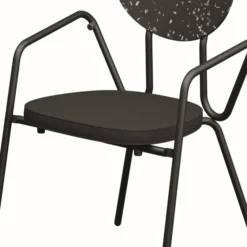 Placet d'assise enfilable pour fauteuil Kyrielle - tissu recyclé noir - lot de 2