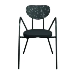Placet d'assise enfilable pour fauteuil Kyrielle - tissu recyclé noir - lot de 2