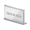 Plaque de signalisation pour carte de visite - l. 9 x h. 5,5 cm - polystyrène - aluminium - lot de 60