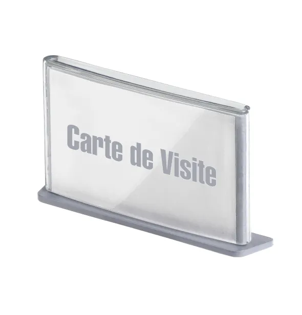 Plaque de signalisation pour carte de visite - l. 9 x h. 5,5 cm - polystyrène - aluminium - lot de 60