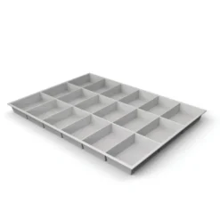 Plateau compartimenté 18 cases - 7,5 x 4,9 cm pour tiroir h. 3 cm