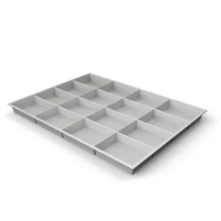 Plateau compartimenté 16 cases - 5,5 x 7,6 cm pour tiroir h. 3 cm
