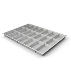 Plateau compartimenté 21 cases - 7,5 x 4,1 cm pour tiroir h. 3 cm