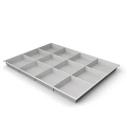 Plateau compartimenté 12 cases - 7,5 x 7,6 cm pour tiroir h. 3 cm