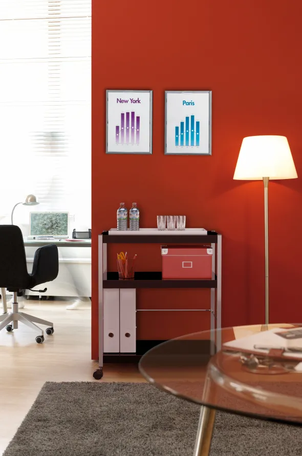 Porte-affiches mural - polystyrène - 1 format A4 - aluminium