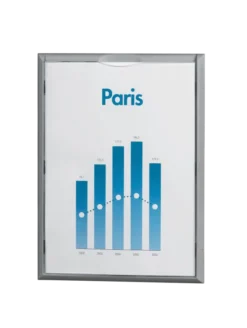 Porte-affiches mural - polystyrène - 1 format A4 - aluminium