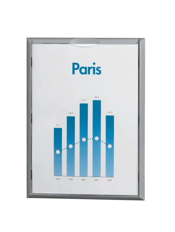 Porte-affiches mural - polystyrène - 1 format A4 - aluminium