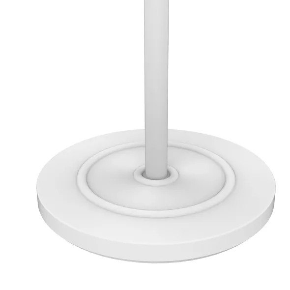 Portemanteau sur socle Access - fût acier blanc et hêtre - 6 patères ABS blanc - avec porte-parapluie