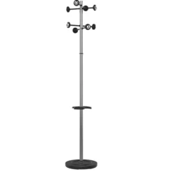 Portemanteau sur socle Accueil Chrome - 8 patères ABS - avec porte-parapluie