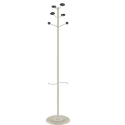 Portemanteau sur socle Aloès - 6 patères bois - avec porte-parapluie