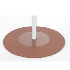Portemanteau sur socle Aurora - fût blanc - 6 patères bois - avec porte-parapluie