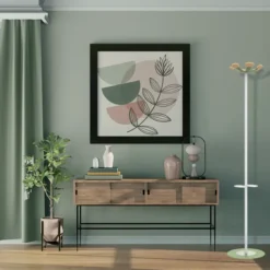 Portemanteau sur socle Aurora - fût blanc - 6 patères bois - avec porte-parapluie