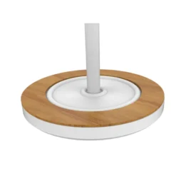 Portemanteau sur socle Bora Bamboo - noir 6 patères acier et bambou - avec porte-parapluie