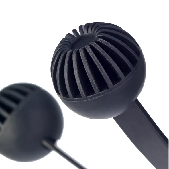 Portemanteau sur socle Hakea - fût chrome - 12 patères ABS noir - avec porte-parapluie