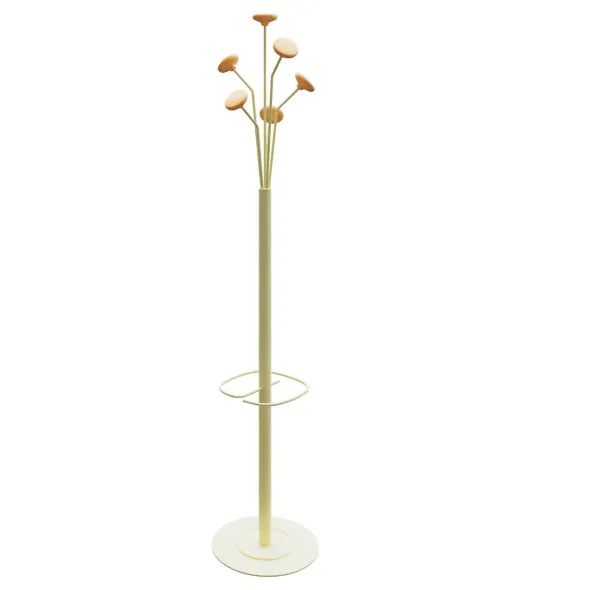 Portemanteau sur socle Lotus - 6 patères bois - avec porte-parapluie