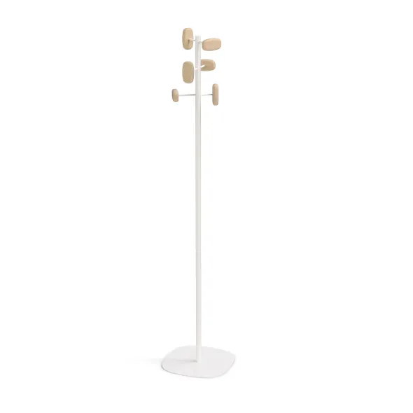 Portemanteau sur socle Sherwood - 6 patères bois