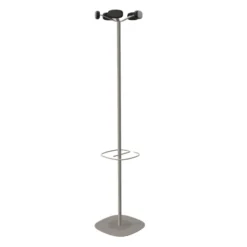 Portemanteau sur socle Sherwood - 5 patères bois - avec porte-parapluie