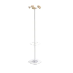 Portemanteau sur socle Sherwood - 5 patères bois - avec porte-parapluie