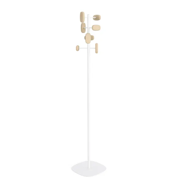 Portemanteau sur socle Sherwood - 8 patères bois