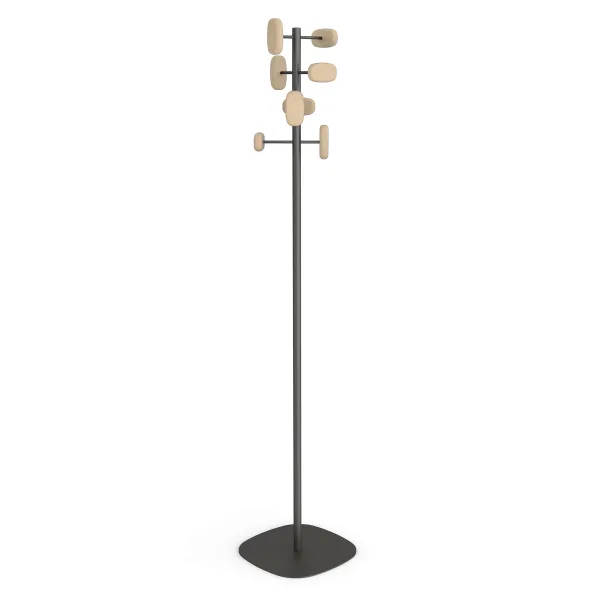 Portemanteau sur socle Sherwood - 8 patères bois