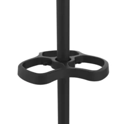 Portemanteau sur socle Welcome - fût noir - 6 patères ABS noir - avec porte-parapluie