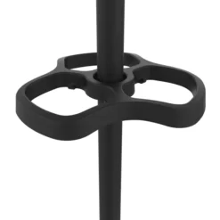 Portemanteau sur socle Welcome - fût noir - 6 patères bois - avec porte-parapluie
