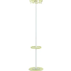 Portemanteau sur socle Yin - 5 patères acier - avec porte-parapluie