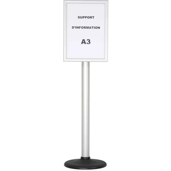 Poteau avec panneau d'affichage format A3