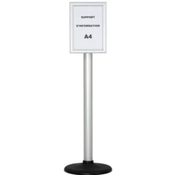 Poteau avec panneau d'affichage format A4
