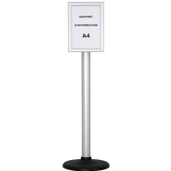 Poteau avec panneau d'affichage format A4