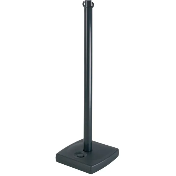 Poteau de balisage à crochets - PVC - avec socle noir à lester