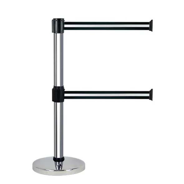 Poteau de guidage à double sangle - chromé - sangle 4 m