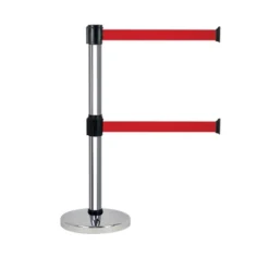 Poteau de guidage à double sangle - chromé - sangle 3 m