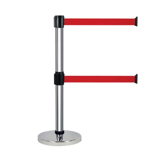 Poteau de guidage à double sangle - chromé - sangle 3 m