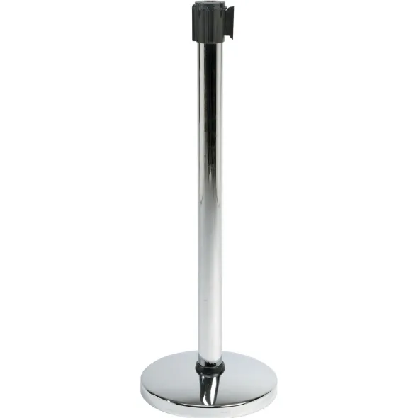 Poteau de guidage à sangle - chromé - sangle 3 m
