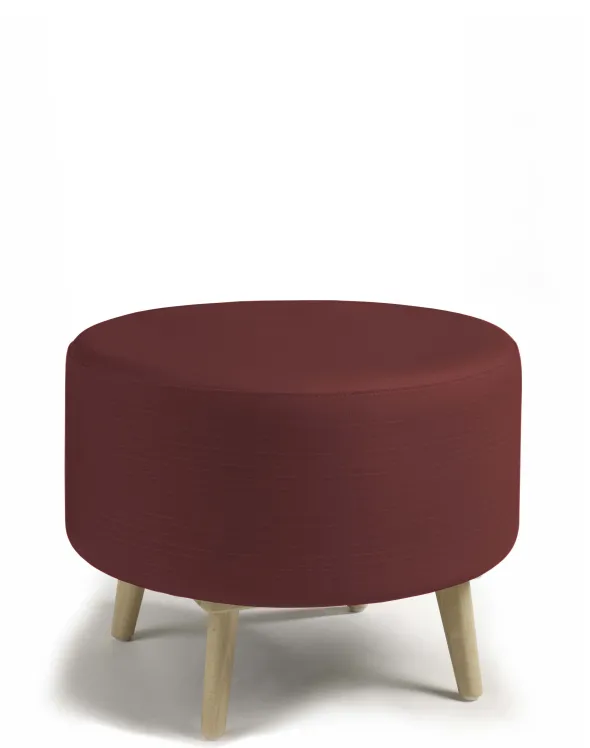 Pouf Bulle - pieds hêtre - textile enduit