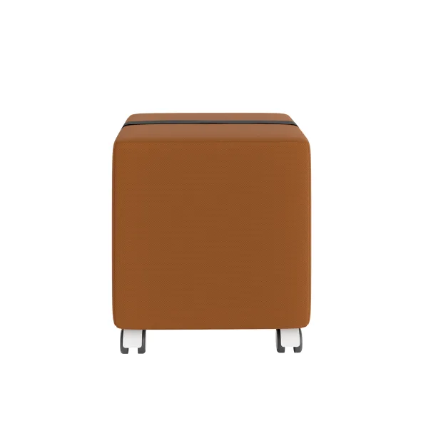 Pouf carré Yam's - textile enduit - sur roulettes