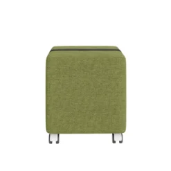 Pouf carré Yam's - tissu N - sur roulettes