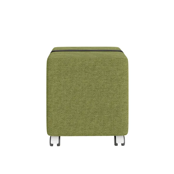 Pouf carré Yam's - tissu N - sur roulettes