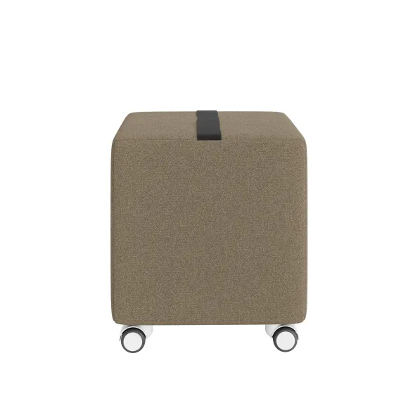 Pouf carré Yam's - tissu V - sur roulettes