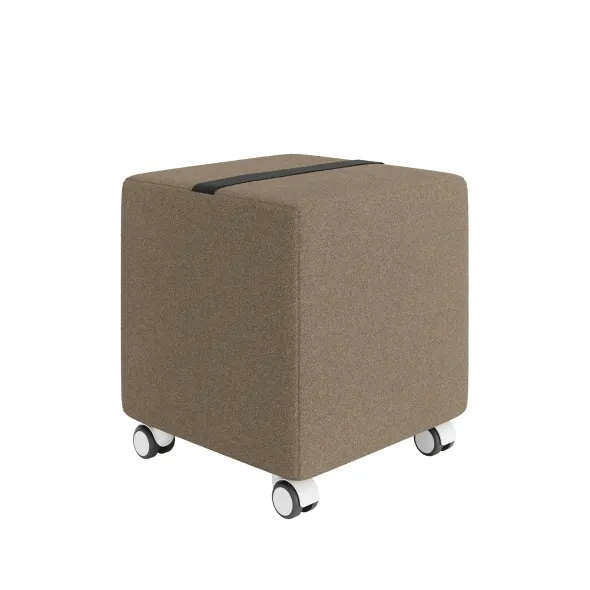 Pouf carré Yam's - tissu V - sur roulettes